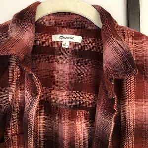 Cute Madewell Plaid Long Sleeve Shirt- size small